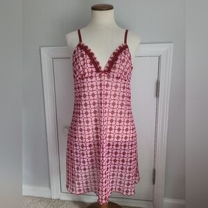 Y2K Sheer Mesh Slip Dress Size S Coquette Cottagecore Boho Sexy Hearts Valentine